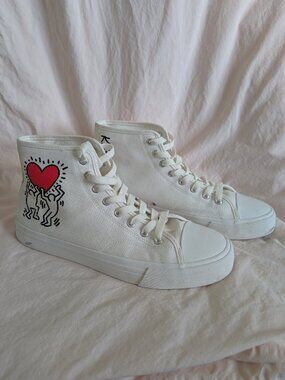 H&M x KEITH HARING High Top Canvas Sneakers | Size 10 (EUR 43)
